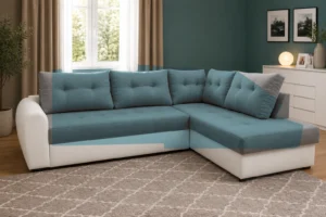 Narożnik BUENO - aranżacja w tkaninie Magic Velvet 2260