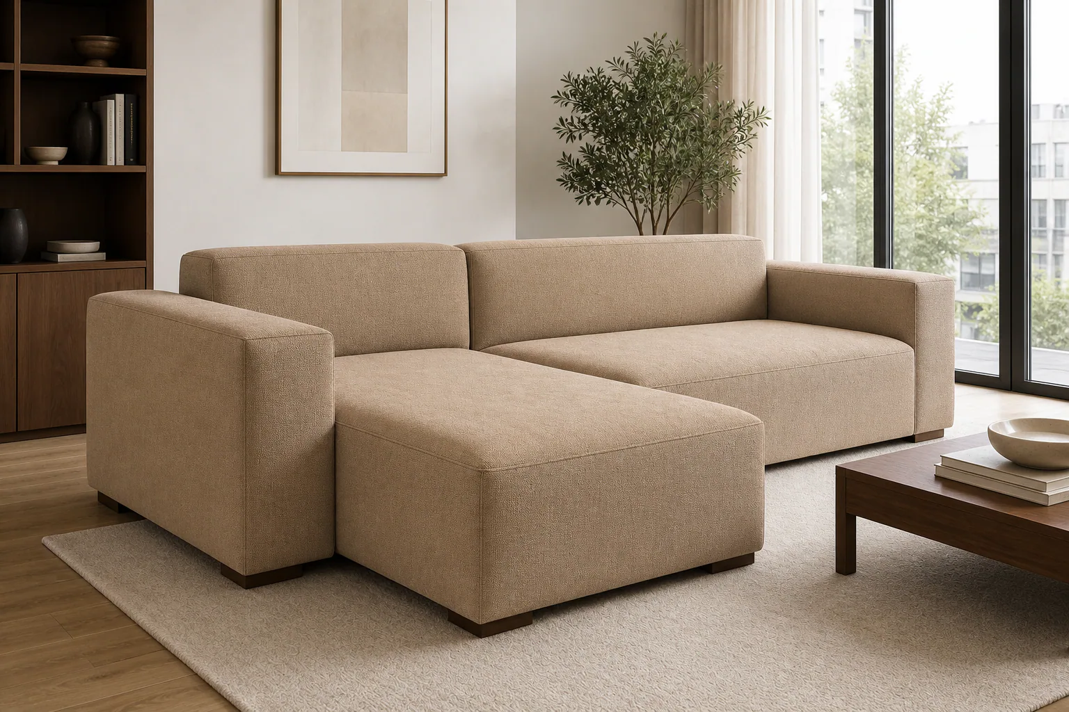 Narożnik DANTE - aranżacja w tkaninie Buco 01