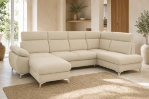 Narożnik HORIZON BIS - aranżacja w tkaninie Tunis 2321