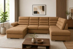 Narożnik LOFT - aranżacja w tkaninie Poso 01