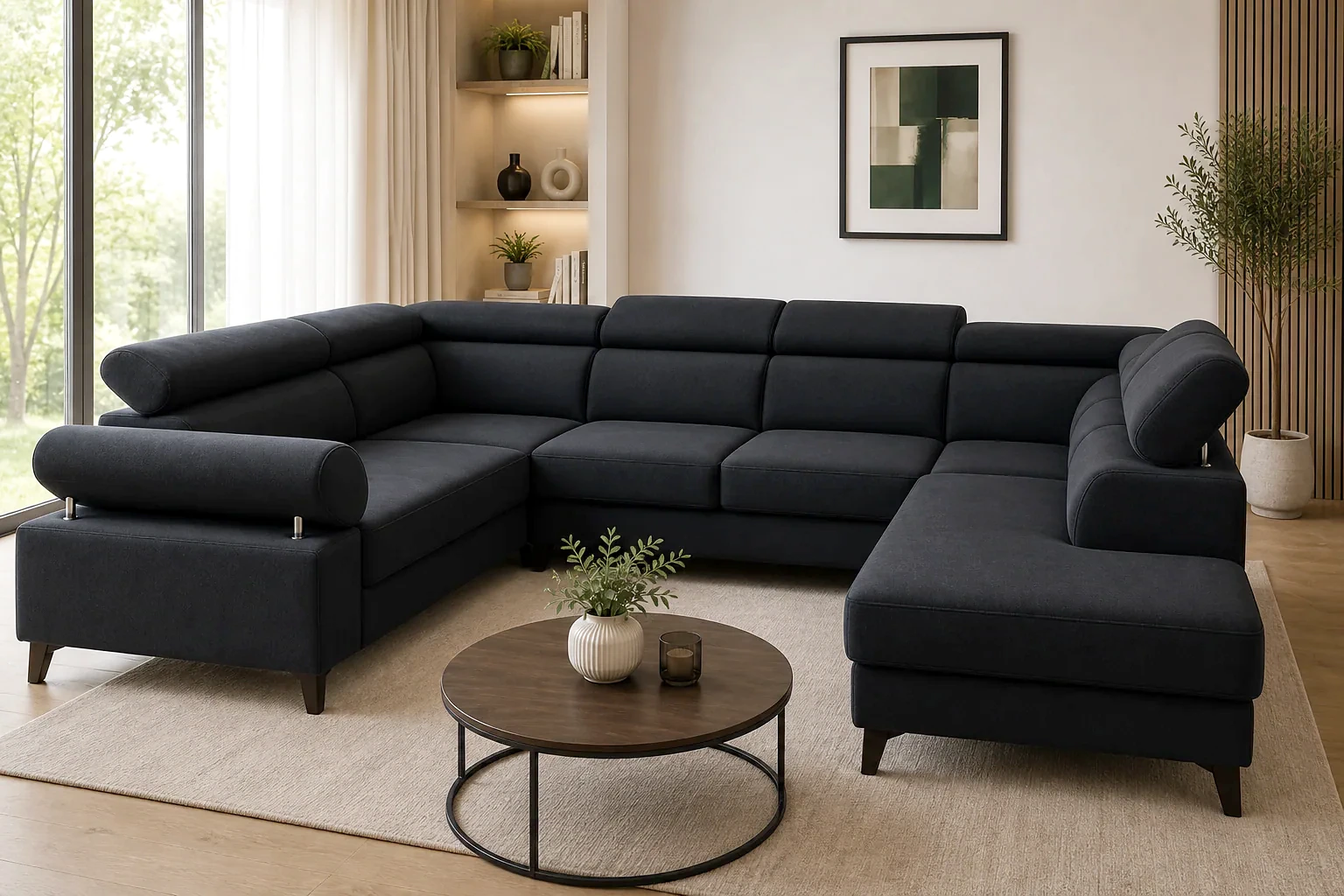 Narożnik VERONA - aranżacja w tkaninie Tunis 2334