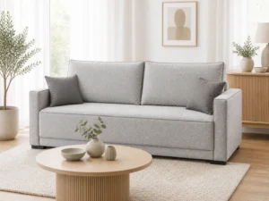 Kanapa BALI - aranżacja w tkaninie Boucle Light Gray