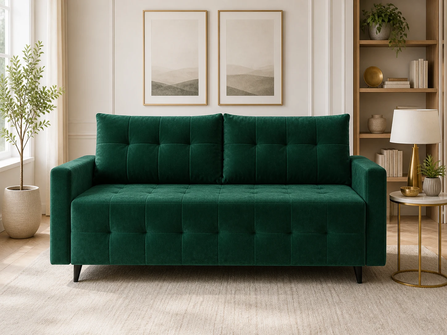 Kanapa BLANKA - aranżacja w tkaninie Velvet Emerald
