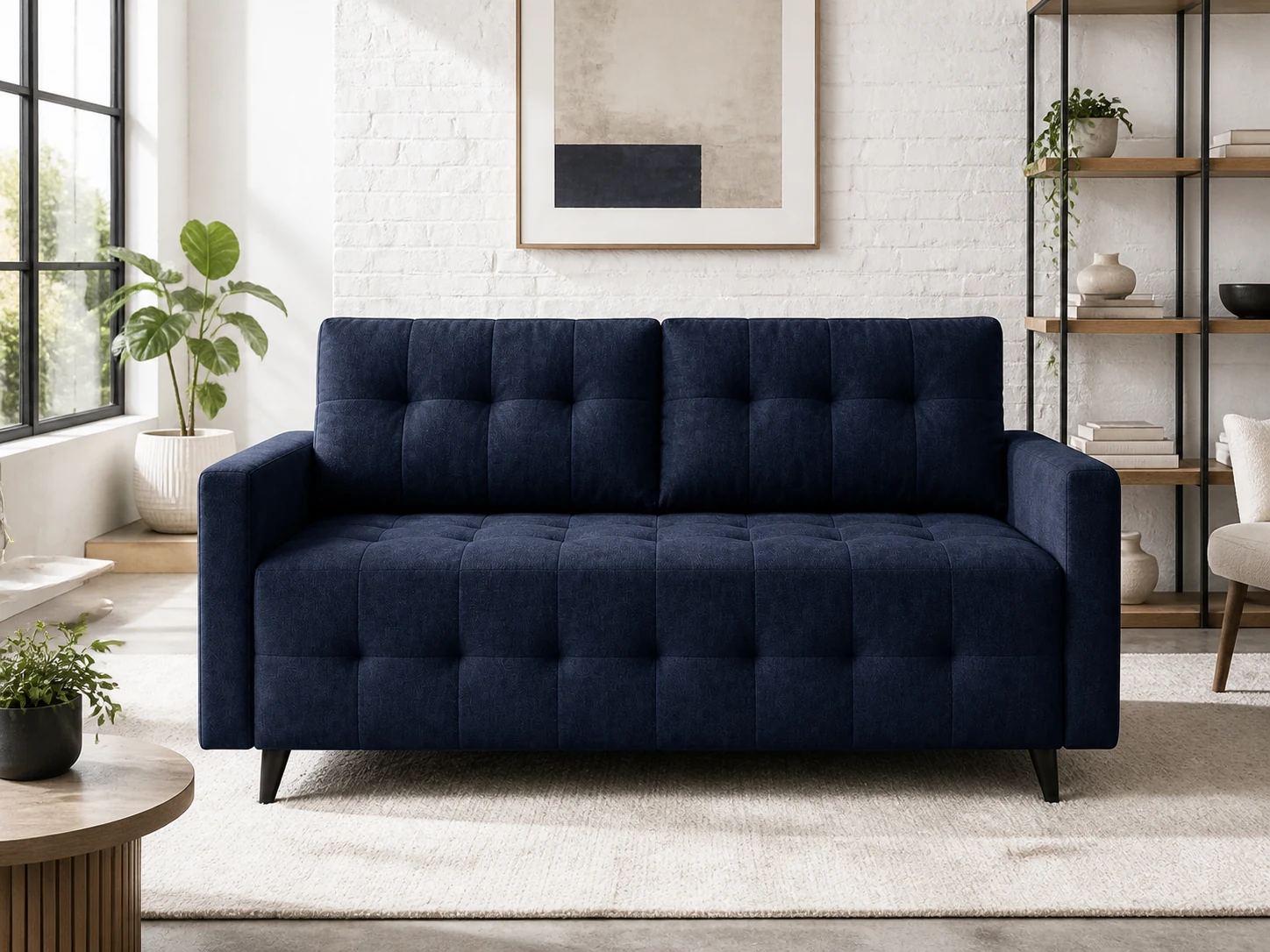 Kanapa BLANKA - aranżacja w tkaninie Chenille Navy