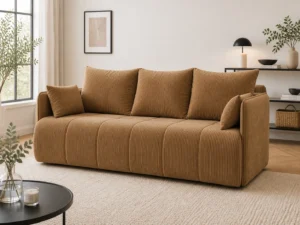 Kanapa BONA - aranżacja w tkaninie Corduroy Caramel