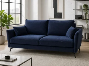 Kanapa GRETA - aranżacja w tkaninie Chenille Navy
