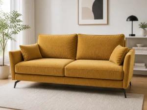Kanapa GRETA - aranżacja w tkaninie Corduroy Mustard