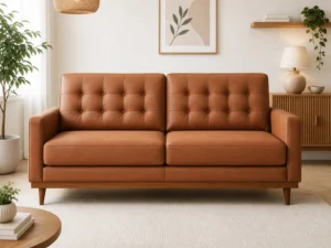 Kanapa LEA - aranżacja w tkaninie Cognac Leather