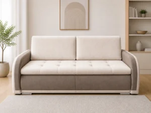 Kanapa LIMA - aranżacja w tkaninie Ivory and Taupe Chenille