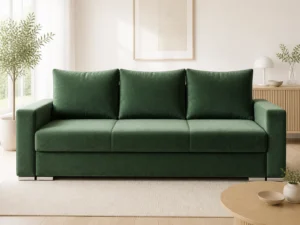 Kanapa LUNA - aranżacja w tkaninie Forest Green Velvet