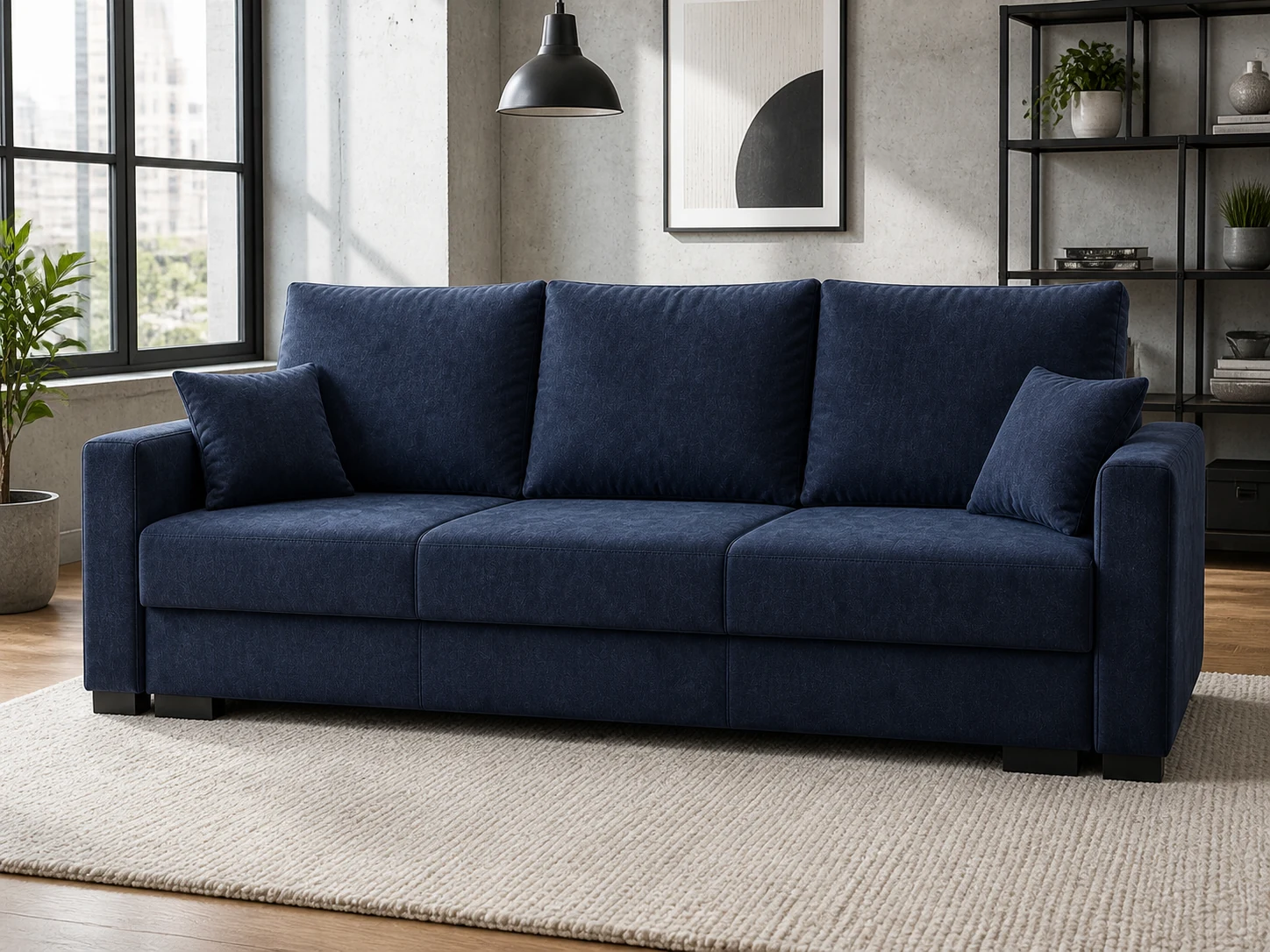 Kanapa MILENA - aranżacja w tkaninie Navy Chenille