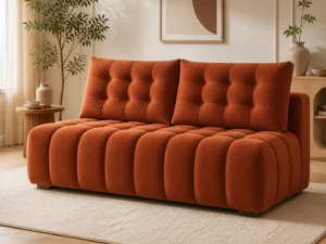 Kanapa NUBO - aranżacja w tkaninie Terracotta Velvet