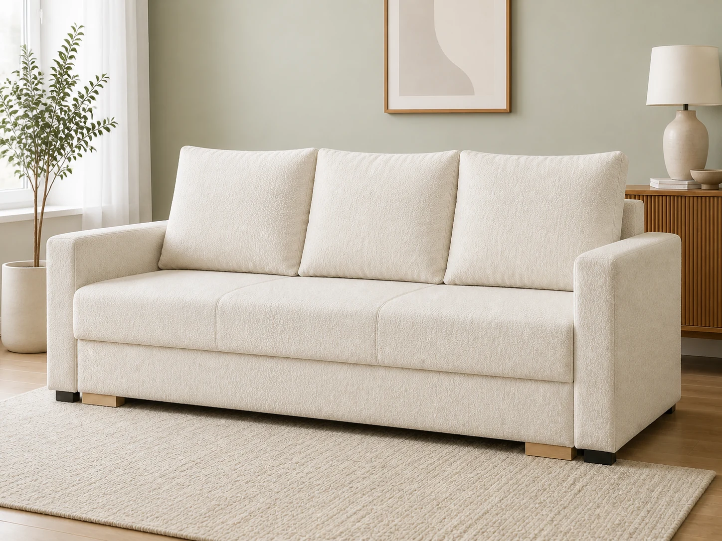 Kanapa OPAL - aranżacja w tkaninie Cream Boucle