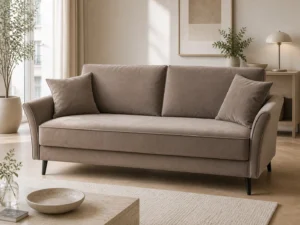 Kanapa RETRO - aranżacja w tkaninie Warm Taupe Velvet