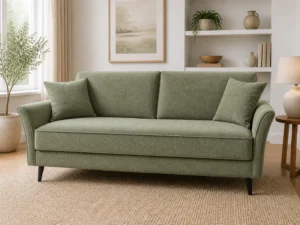 Kanapa RETRO - aranżacja w tkaninie Sage Green Chenille