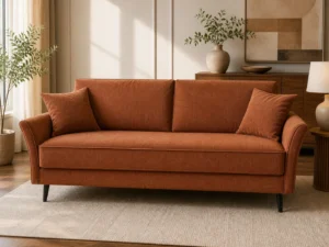 Kanapa RETRO - aranżacja w tkaninie Cinnamon Chenille