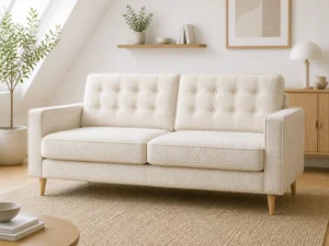 Kanapa SARA - aranżacja w tkaninie Cream Boucle