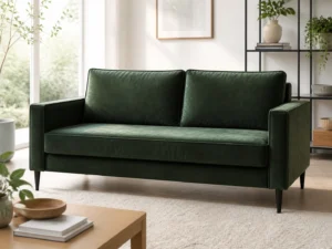 Kanapa SENNA - aranżacja w tkaninie Forest Green Velvet