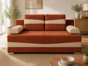 Kanapa SMAIL - aranżacja w tkaninie Rust and Sand Quilted