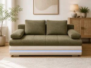 Kanapa TORRENS LED - aranżacja w tkaninie Olive and Beige LED