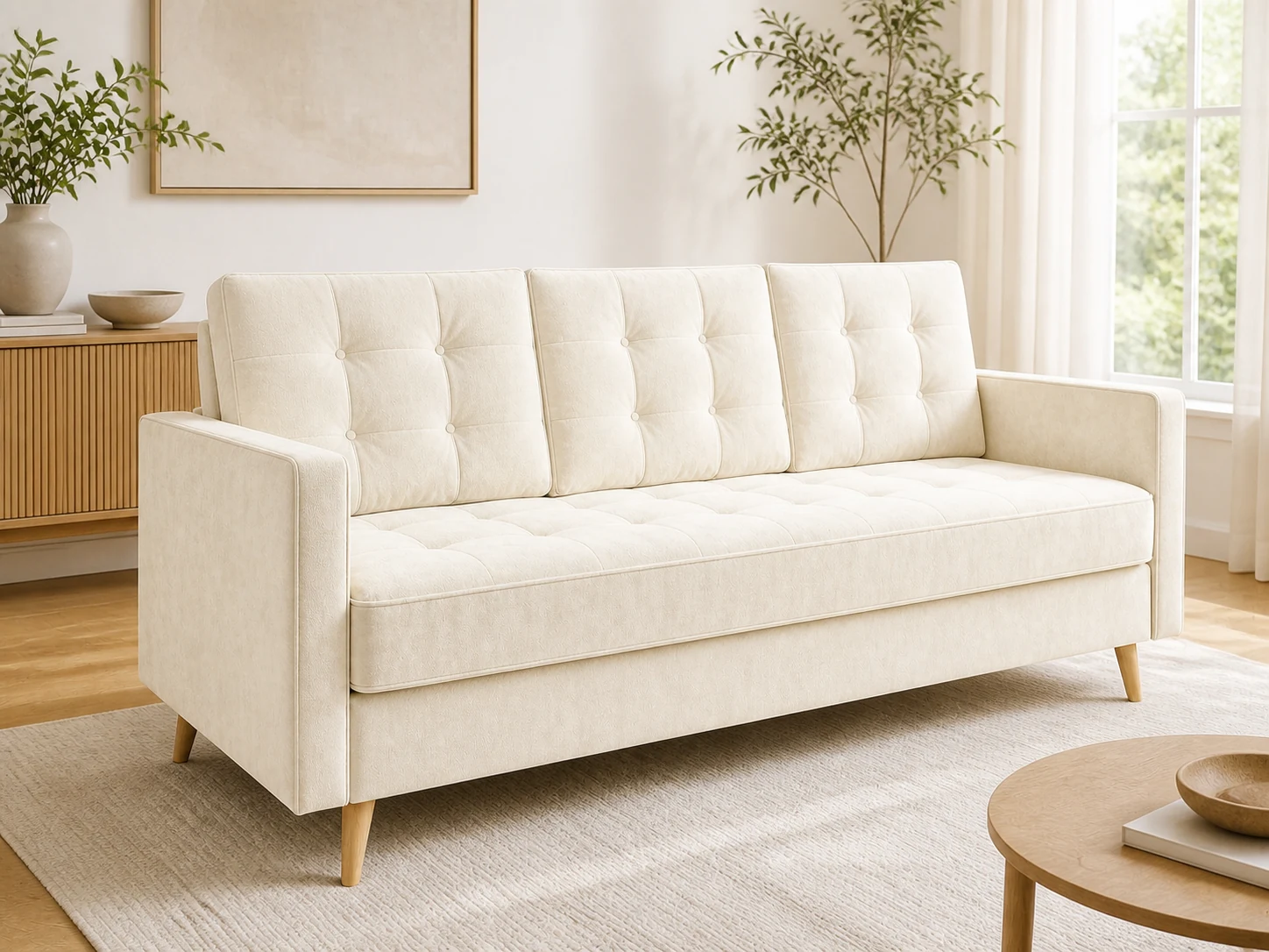 Kanapa VENUS - aranżacja w tkaninie Cream Chenille
