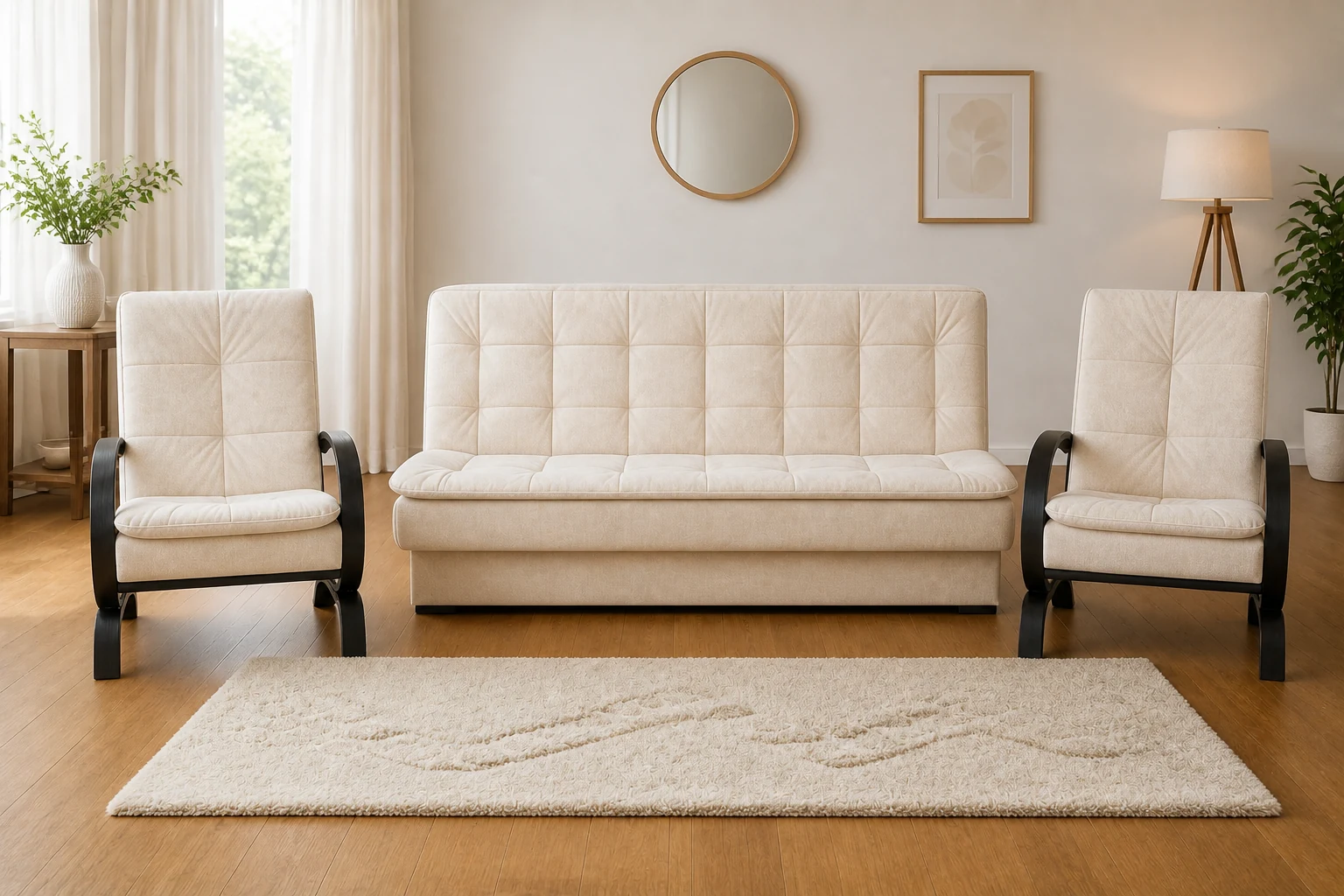 Komplet FIGO - aranżacja w tkaninie Ivory Chenille