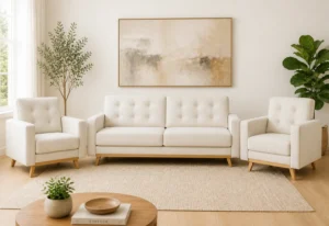 Komplet LEA - aranżacja w tkaninie Ivory Chenille