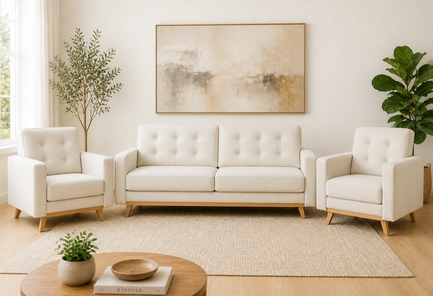 Komplet LEA - aranżacja w tkaninie Ivory Chenille
