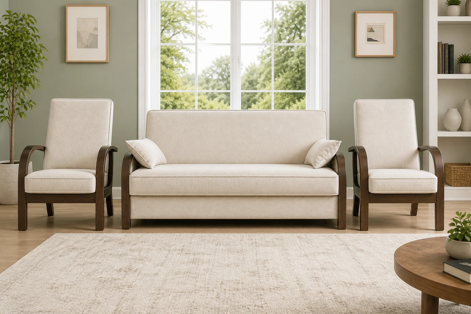 Komplet LUX - aranżacja w tkaninie Ivory Linen