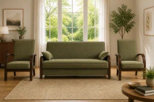 Komplet LUX - aranżacja w tkaninie Olive Chenille