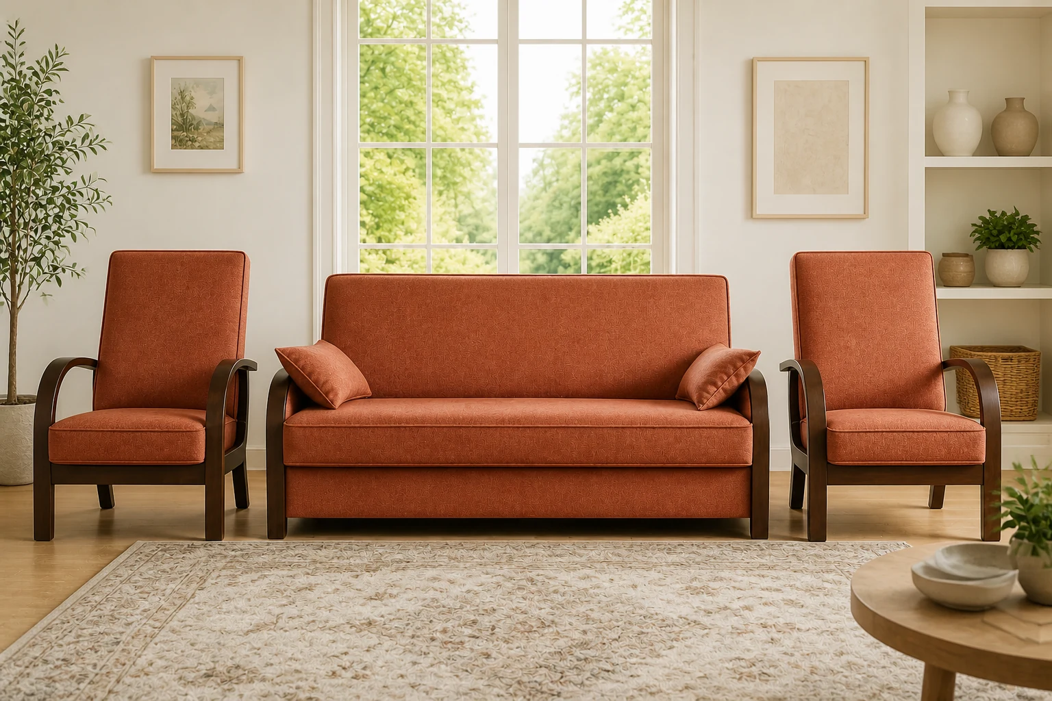 Komplet LUX - aranżacja w tkaninie Terracotta Linen