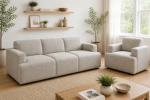 Komplet NORD - aranżacja w tkaninie Light Gray Linen