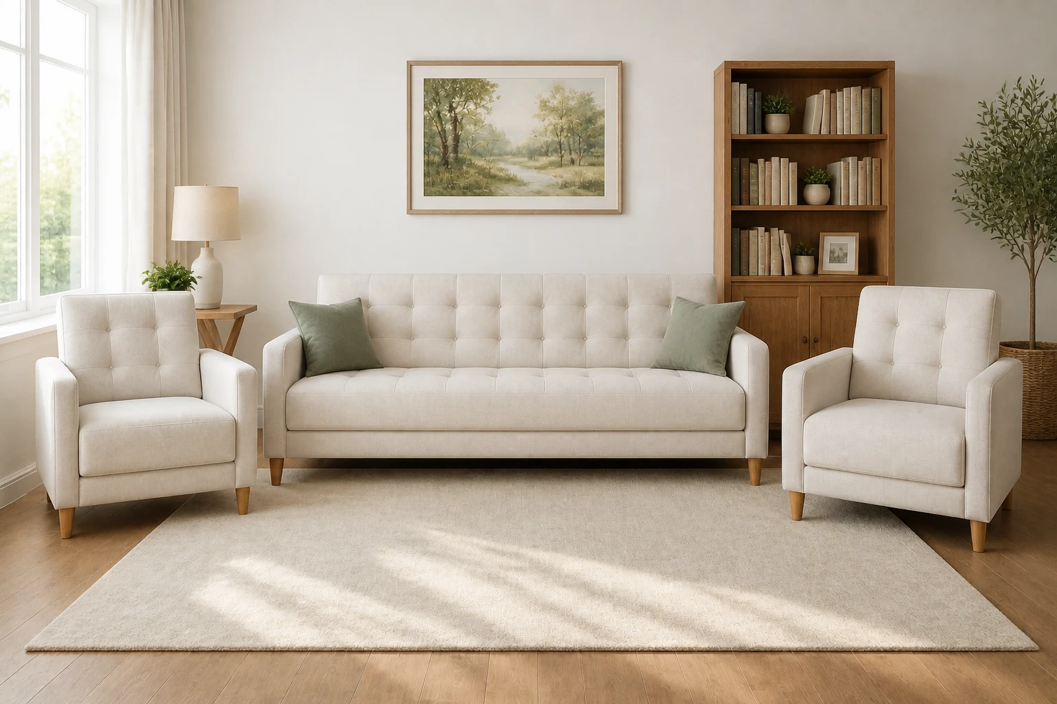 Komplet PALERMO - aranżacja w tkaninie Ivory Chenille