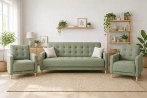 Komplet PALERMO - aranżacja w tkaninie Sage Linen