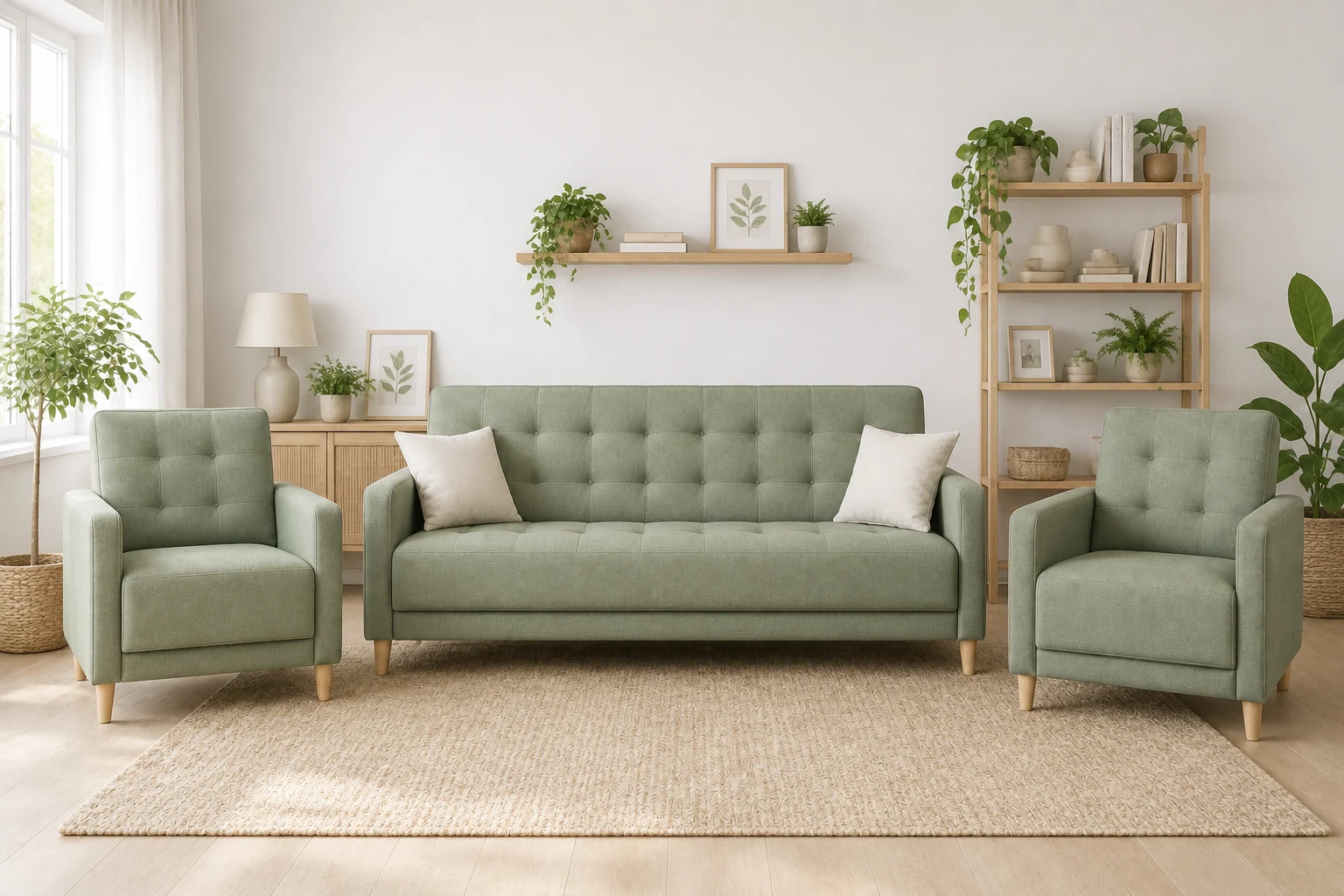 Komplet PALERMO - aranżacja w tkaninie Sage Linen
