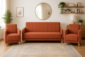 Komplet PALERMO II - aranżacja w tkaninie Terracotta Woven