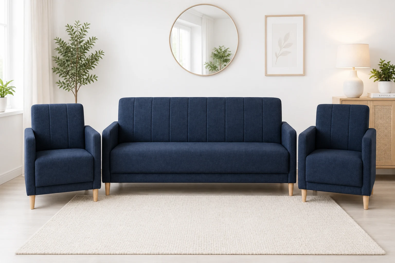 Komplet PALERMO II - aranżacja w tkaninie Navy Woven