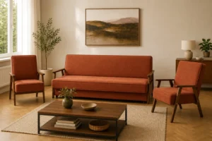 Komplet PRL - aranżacja w tkaninie Terracotta Linen