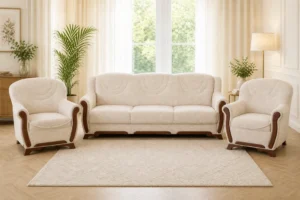 Komplet ROMA - aranżacja w tkaninie Ivory Suede