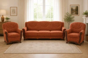 Komplet ROMA - aranżacja w tkaninie Terracotta Chenille