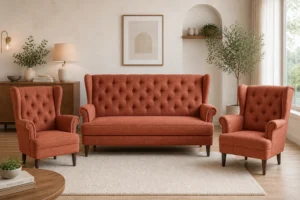 Komplet USZAK 2+1+1 - aranżacja w tkaninie Terracotta Woven