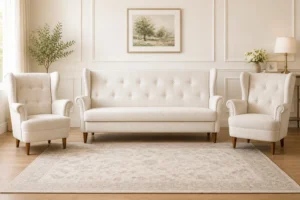 Komplet USZAK 3+1+1 - aranżacja w tkaninie Ivory Linen