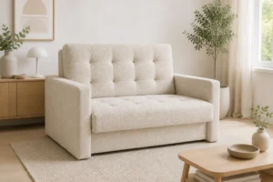 Sofa AGATKA - aranżacja w tkaninie oatmeal boucle