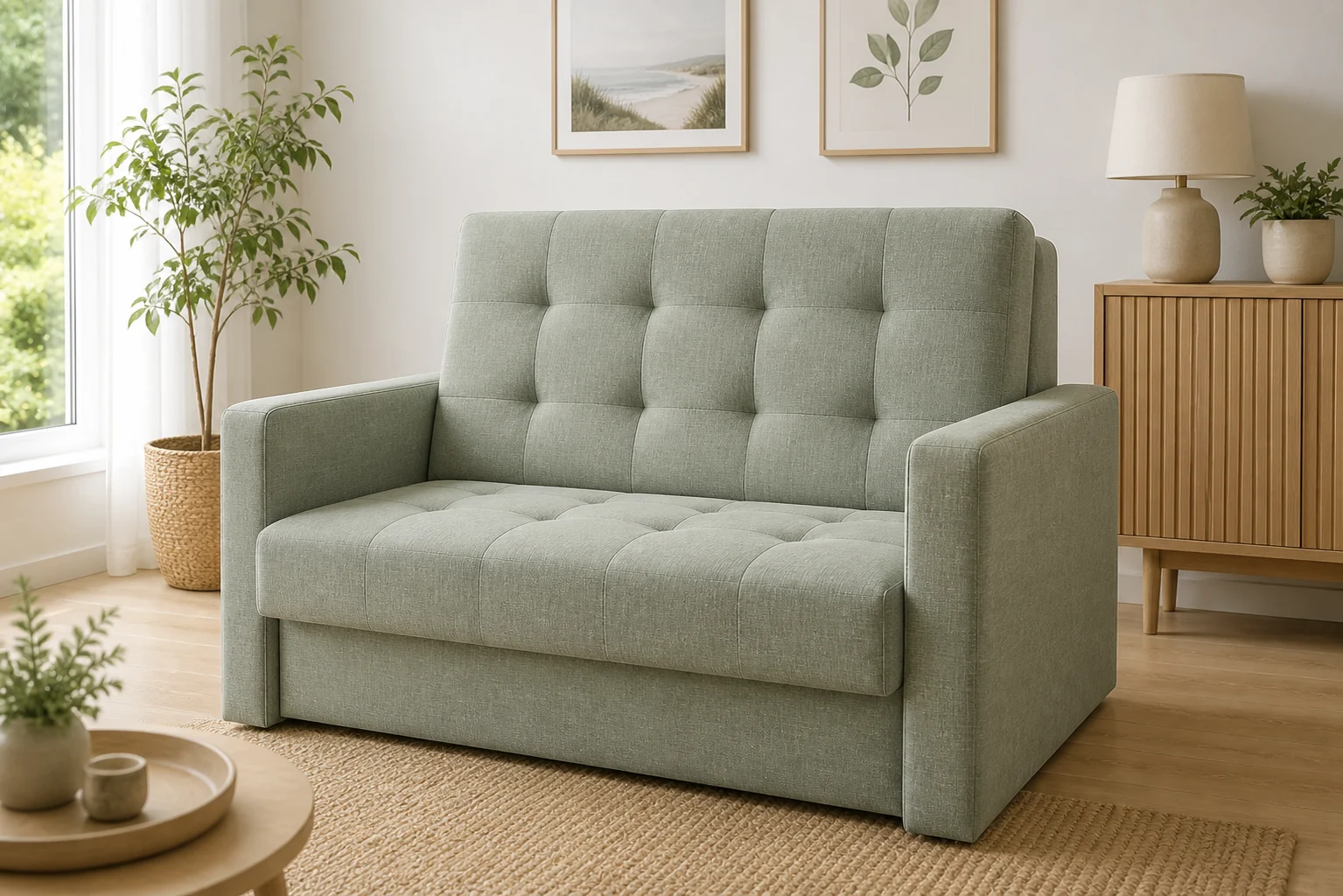 Sofa AGATKA - aranżacja w tkaninie sage woven linen