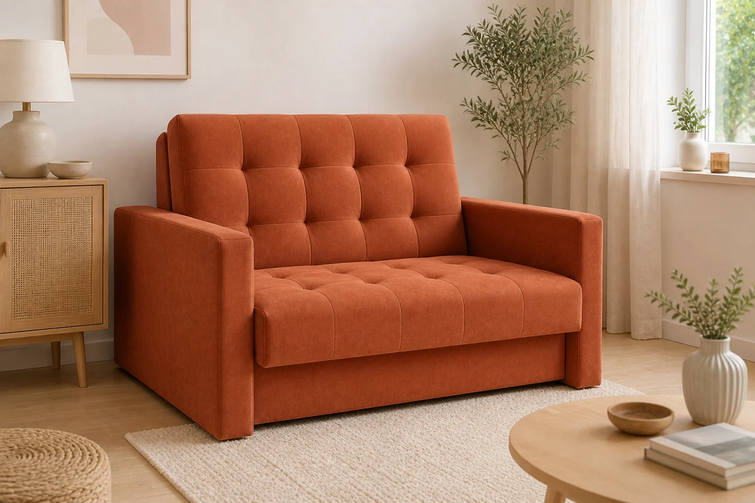 Sofa AGATKA - aranżacja w tkaninie rust velvet