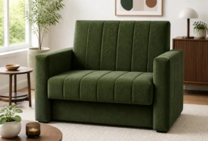 Sofa ARIA - aranżacja w tkaninie forest green chenille