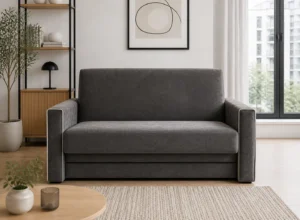 Sofa BEATKA - aranżacja w tkaninie charcoal micro chenille
