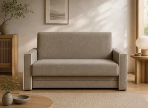Sofa BEATKA - aranżacja w tkaninie taupe linen