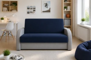 Sofa JUNIOR - aranżacja w tkaninie navy light gray two tone