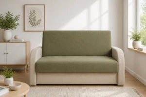 Sofa JUNIOR - aranżacja w tkaninie olive beige two tone